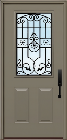 ProVia Legacy Single Entry Door 430 Style Barcelona Decorative Glass Clear Glass and Low E Glass - Doors and Beyond