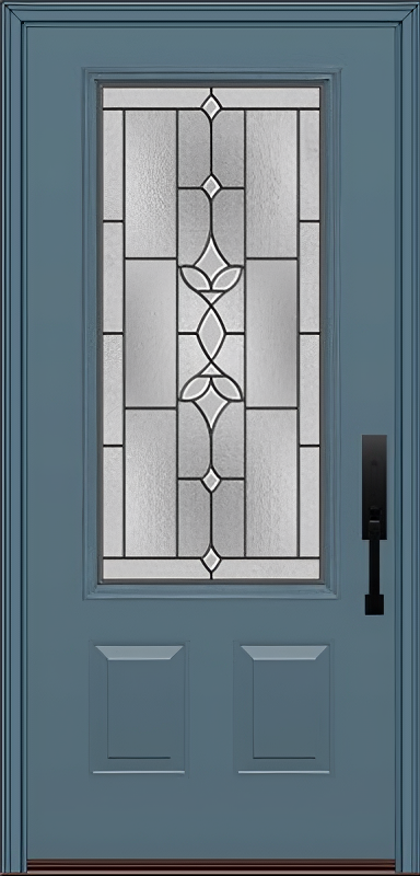 ProVia Legacy Single Entry Door 440 Style Esmond Decorative Glass with Patina Caming and Low-E - Doors and Beyond