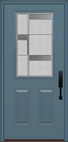 ProVia Legacy Single Entry Door 430 Style Manhattan Decorative Glass with Zinc Caming and Low-E - Doors and Beyond