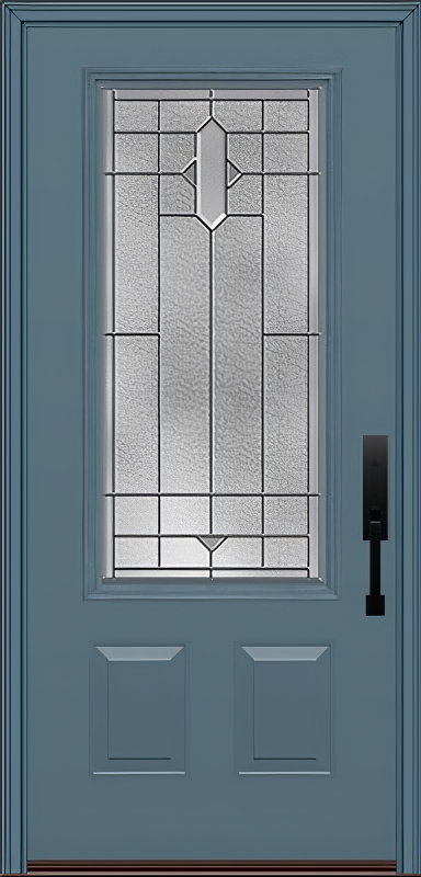 ProVia Legacy Single Entry Door 440 Style Brookhaven Decorative Glass with Zinc Caming and Low-E - Doors and Beyond
