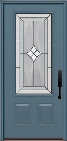 ProVia Legacy Single Entry Door 440 Style Aria Decorative Glass with Patina Caming and Low-E - Doors and Beyond