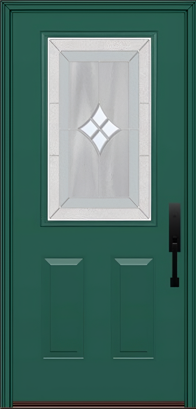 ProVia Legacy Single Entry Door 430 Style Aria Decorative Glass with Zinc Caming and Low-E - Doors and Beyond