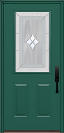 ProVia Legacy Single Entry Door 430 Style Aria Decorative Glass with Zinc Caming and Low-E - Doors and Beyond