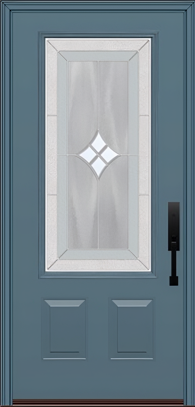 ProVia Legacy Single Entry Door 440 Style Aria Decorative Glass with Zinc Caming and Low-E - Doors and Beyond