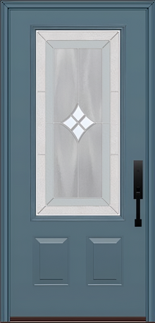 ProVia Legacy Single Entry Door 440 Style Aria Decorative Glass with Zinc Caming and Low-E - Doors and Beyond