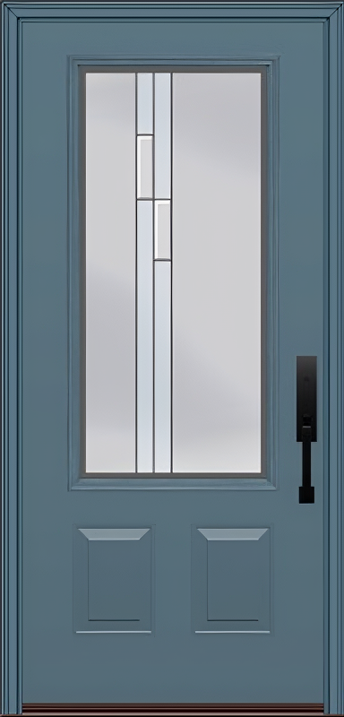 ProVia Legacy Single Entry Door 440 Style Genesis Decorative Glass with Silver Caming and Low-E - Doors and Beyond