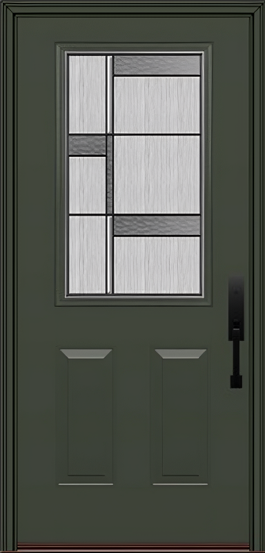ProVia Legacy Single Entry Door 430 Style Manhattan Decorative Glass with Patina Caming and Low-E - Doors and Beyond