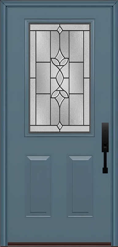 ProVia Legacy Single Entry Door 430 Style Esmond Decorative Glass with Patina Caming and Low-E - Doors and Beyond