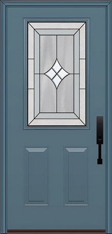 ProVia Legacy Single Entry Door 430 Style Aria Decorative Glass with Patina Caming and Low-E - Doors and Beyond