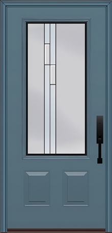 ProVia Legacy Single Entry Door 440 Style Genesis Decorative Glass with Black Caming and Low-E - Doors and Beyond