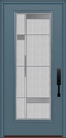 ProVia Legacy Single Entry Door 460 Style Manhattan Decorative Glass with Zinc Caming and Low-E - Doors and Beyond