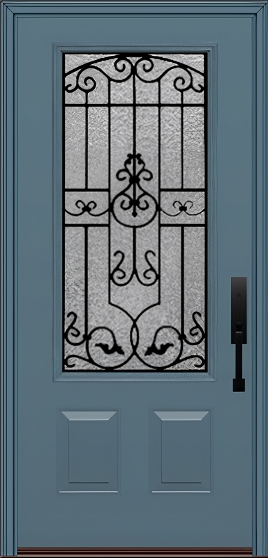ProVia Legacy Single Entry Door 440 Style Barcelona Decorative Glass With Gluechip Privacy Glass - Doors and Beyond