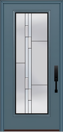 ProVia Legacy Single Entry Door 460 Style Genesis Decorative Glass with Black Caming and Low-E - Doors and Beyond