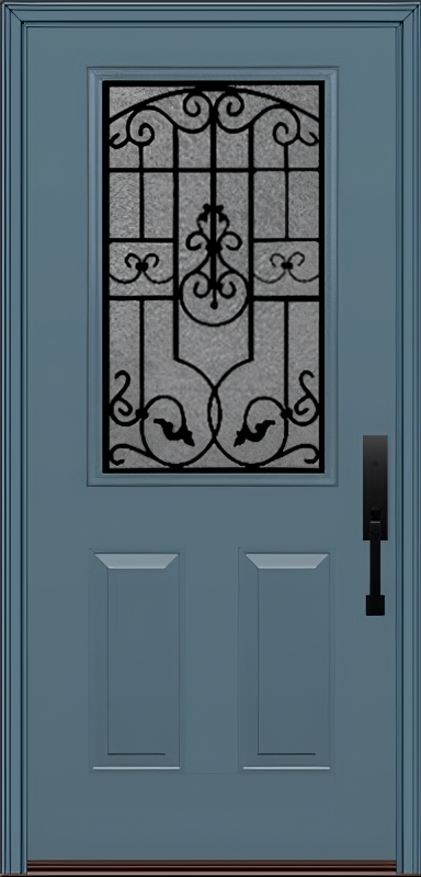 ProVia Legacy Single Entry Door 430 Style Barcelona Decorative Glass With Gluechip Privacy Glass - Doors and Beyond