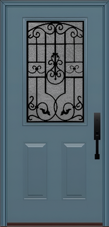 ProVia Legacy Single Entry Door 430 Style Barcelona Decorative Glass With Gluechip Privacy Glass - Doors and Beyond