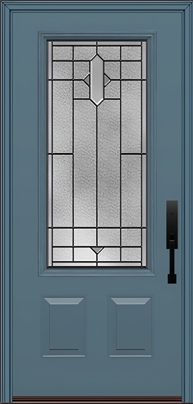 ProVia Legacy Single Entry Door 440 Style Brookhaven Decorative Glass with Patina Caming and Low-E - Doors and Beyond