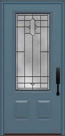 ProVia Legacy Single Entry Door 440 Style Brookhaven Decorative Glass with Patina Caming and Low-E - Doors and Beyond