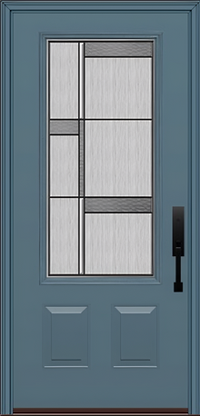 ProVia Legacy Single Entry Door 440 Style Manhattan Decorative Glass with Patina Caming and Low-E - Doors and Beyond