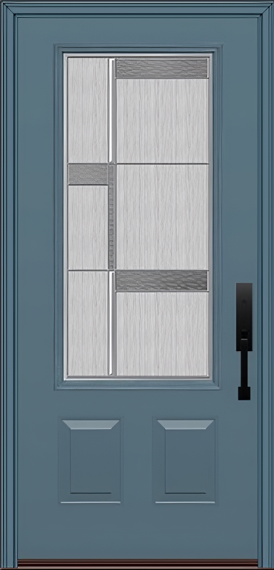 ProVia Legacy Single Entry Door 440 Style Manhattan Decorative Glass with Zinc Caming and Low-E - Doors and Beyond