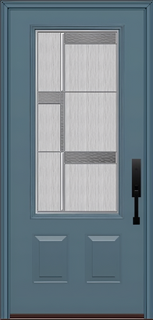 ProVia Legacy Single Entry Door 440 Style Manhattan Decorative Glass with Zinc Caming and Low-E - Doors and Beyond
