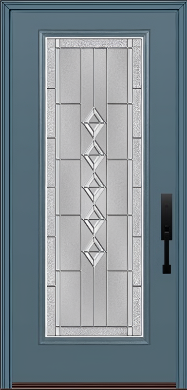ProVia Legacy Single Entry Door 460 Style Gemstone Decorative Glass with Zinc Caming and Low-E - Doors and Beyond