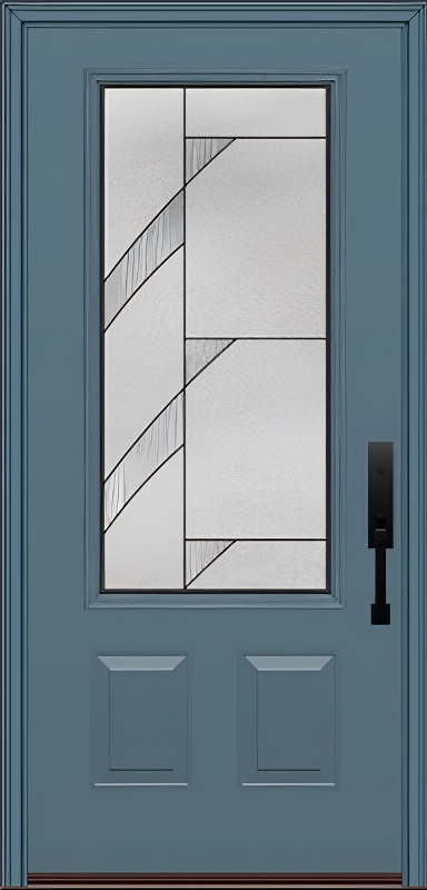 ProVia Legacy Single Entry Door 440 Style Tidal Decorative Glass with Patina Caming and Low-E - Doors and Beyond
