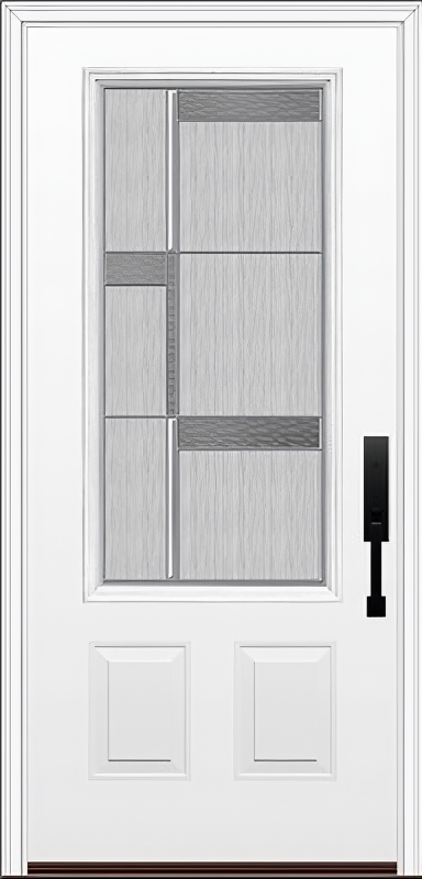 ProVia Legacy Single Entry Door 440 Style Manhattan Decorative Glass with Zinc Caming and Low-E - Doors and Beyond