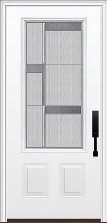 ProVia Legacy Single Entry Door 440 Style Manhattan Decorative Glass with Zinc Caming and Low-E - Doors and Beyond