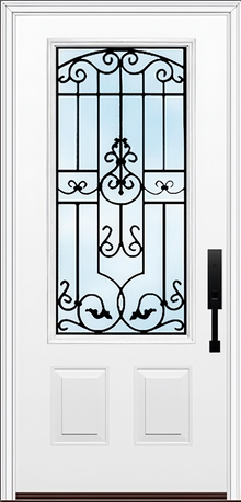ProVia Legacy Single Entry Door 440 Style Barcelona Decorative Glass Clear Glass and Low E Glass - Doors and Beyond