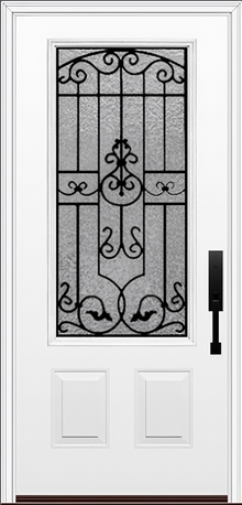 ProVia Legacy Single Entry Door 440 Style Barcelona Decorative Glass With Gluechip Privacy Glass - Doors and Beyond