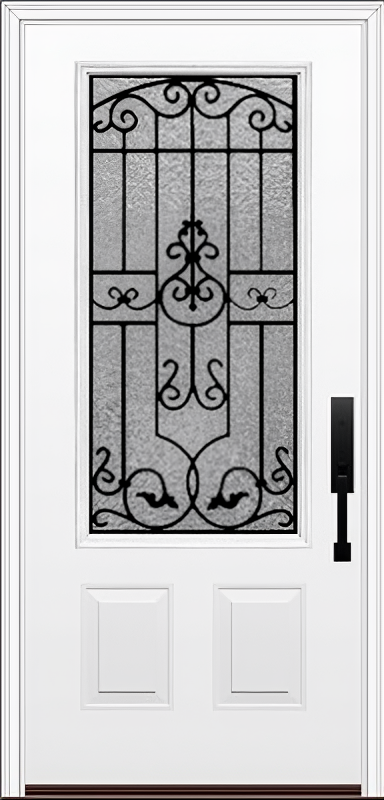 ProVia Legacy Single Entry Door 440 Style Barcelona Decorative Glass With Gluechip Privacy Glass - Doors and Beyond