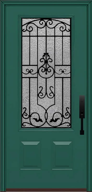 ProVia Legacy Single Entry Door 440 Style Barcelona Decorative Glass With Gluechip Privacy Glass - Doors and Beyond