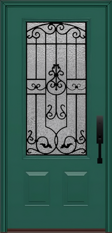ProVia Legacy Single Entry Door 440 Style Barcelona Decorative Glass With Gluechip Privacy Glass - Doors and Beyond