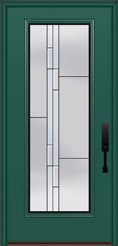 ProVia Legacy Single Entry Door 460 Style Genesis Decorative Glass with Black Caming and Low-E - Doors and Beyond