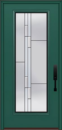 ProVia Legacy Single Entry Door 460 Style Genesis Decorative Glass with Black Caming and Low-E - Doors and Beyond