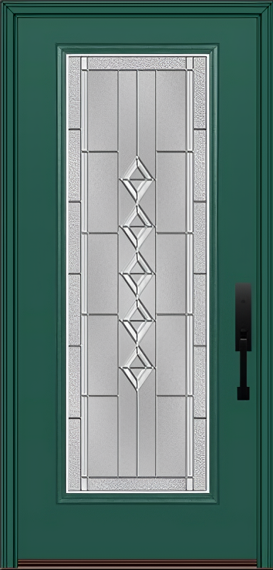 ProVia Legacy Single Entry Door 460 Style Gemstone Decorative Glass with Zinc Caming and Low-E - Doors and Beyond
