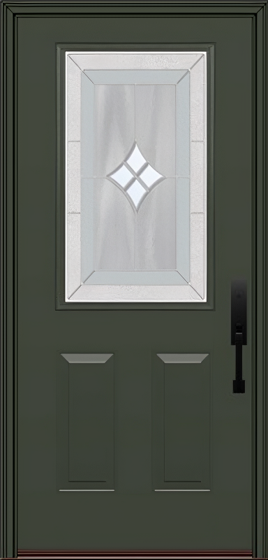 ProVia Legacy Single Entry Door 430 Style Aria Decorative Glass with Zinc Caming and Low-E - Doors and Beyond