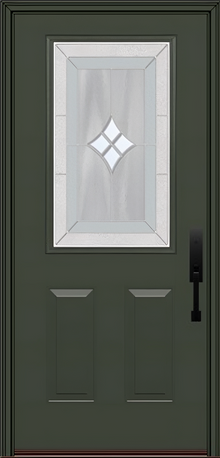 ProVia Legacy Single Entry Door 430 Style Aria Decorative Glass with Zinc Caming and Low-E - Doors and Beyond