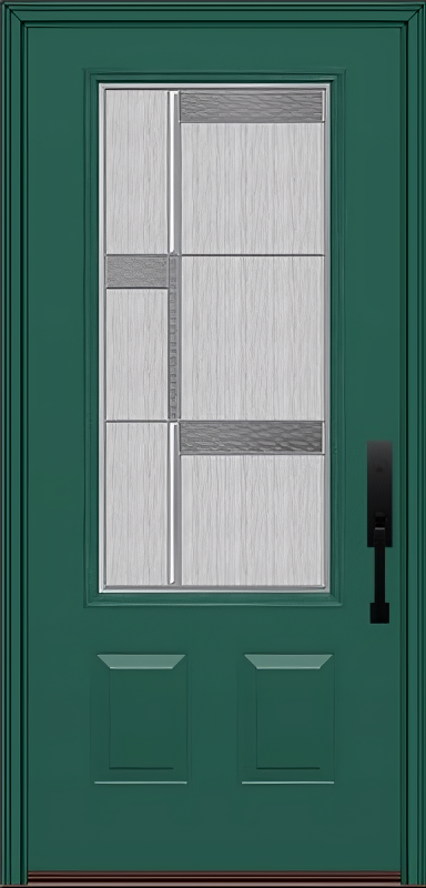 ProVia Legacy Single Entry Door 440 Style Manhattan Decorative Glass with Zinc Caming and Low-E - Doors and Beyond