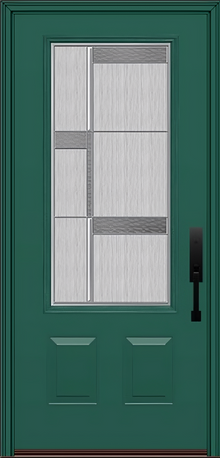 ProVia Legacy Single Entry Door 440 Style Manhattan Decorative Glass with Zinc Caming and Low-E - Doors and Beyond