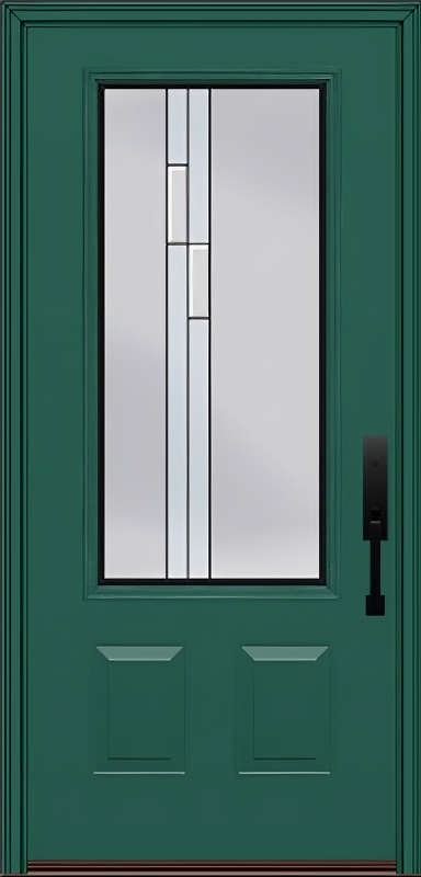 ProVia Legacy Single Entry Door 440 Style Genesis Decorative Glass with Black Caming and Low-E - Doors and Beyond