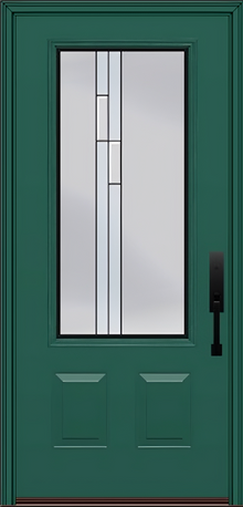 ProVia Legacy Single Entry Door 440 Style Genesis Decorative Glass with Black Caming and Low-E - Doors and Beyond