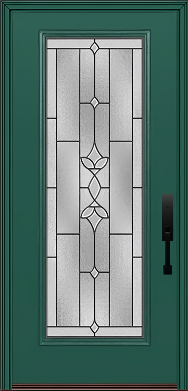ProVia Legacy Single Entry Door 460 Style Esmond Decorative Glass with Patina Caming and Low-E - Doors and Beyond