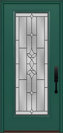 ProVia Legacy Single Entry Door 460 Style Esmond Decorative Glass with Patina Caming and Low-E - Doors and Beyond