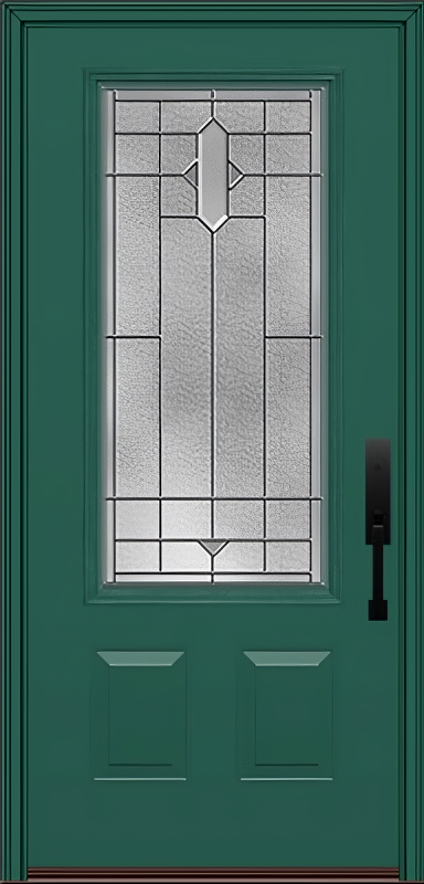 ProVia Legacy Single Entry Door 440 Style Brookhaven Decorative Glass with Zinc Caming and Low-E - Doors and Beyond