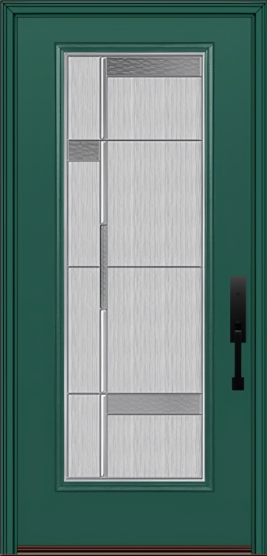 ProVia Legacy Single Entry Door 460 Style Manhattan Decorative Glass with Zinc Caming and Low-E - Doors and Beyond