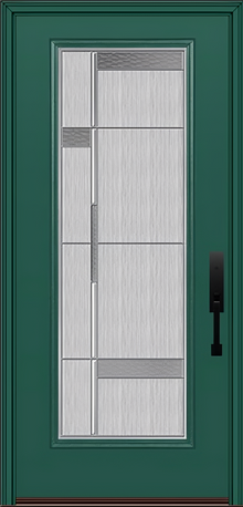 ProVia Legacy Single Entry Door 460 Style Manhattan Decorative Glass with Zinc Caming and Low-E - Doors and Beyond