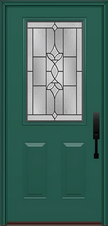 ProVia Legacy Single Entry Door 430 Style Esmond Decorative Glass with Patina Caming and Low-E - Doors and Beyond