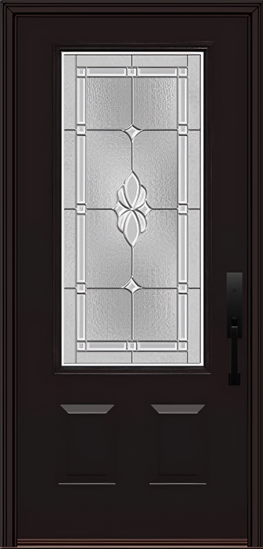 ProVia Legacy Single Entry Door 440 Style Somerset Decorative Glass with Zinc Caming and Low-E - Doors and Beyond