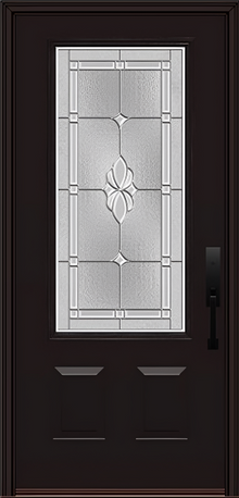 ProVia Legacy Single Entry Door 440 Style Somerset Decorative Glass with Zinc Caming and Low-E - Doors and Beyond